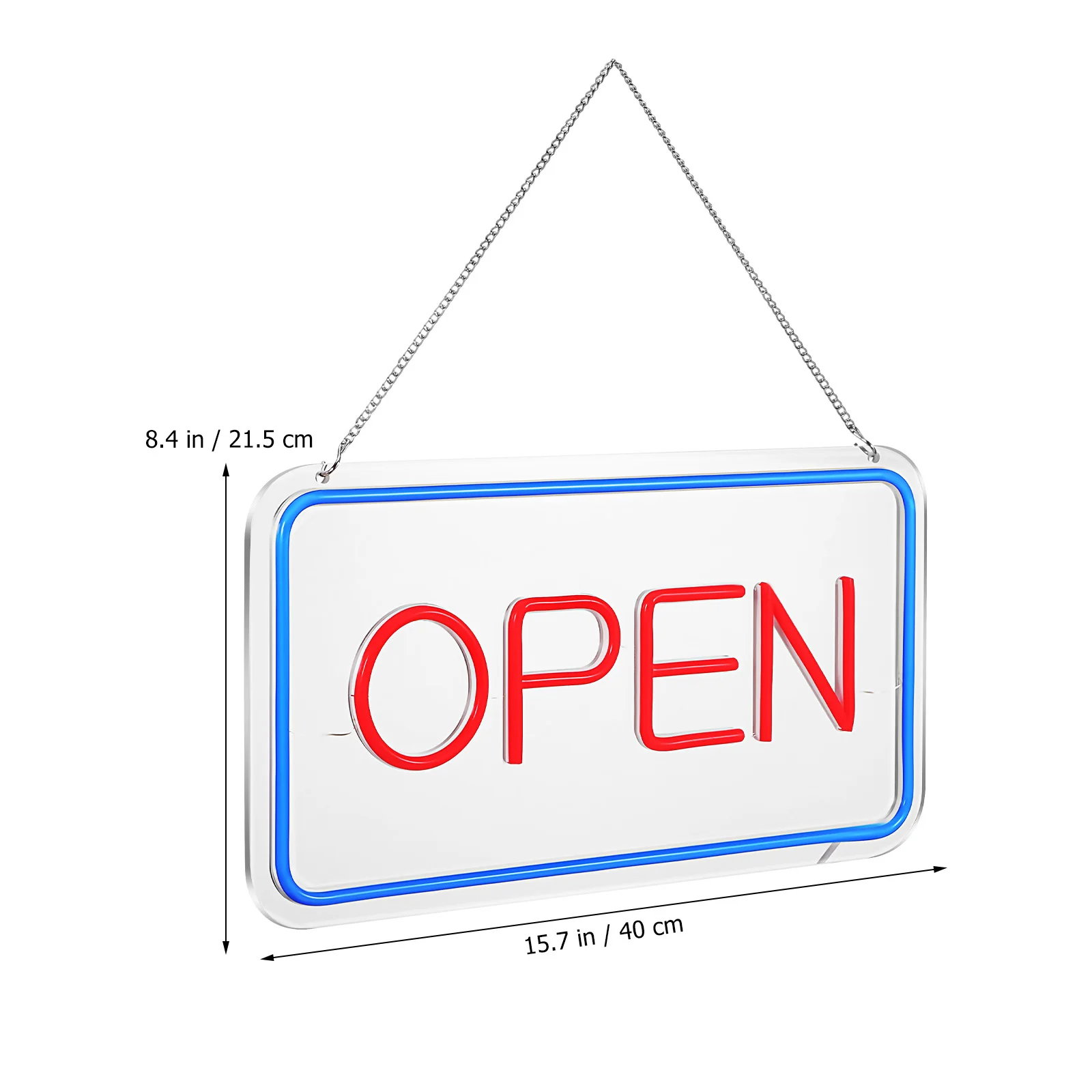 1 set Led Neon Open Sign Decorative Lighted Storefront Sign For Business With Chain Wall Mounted Hanging Display