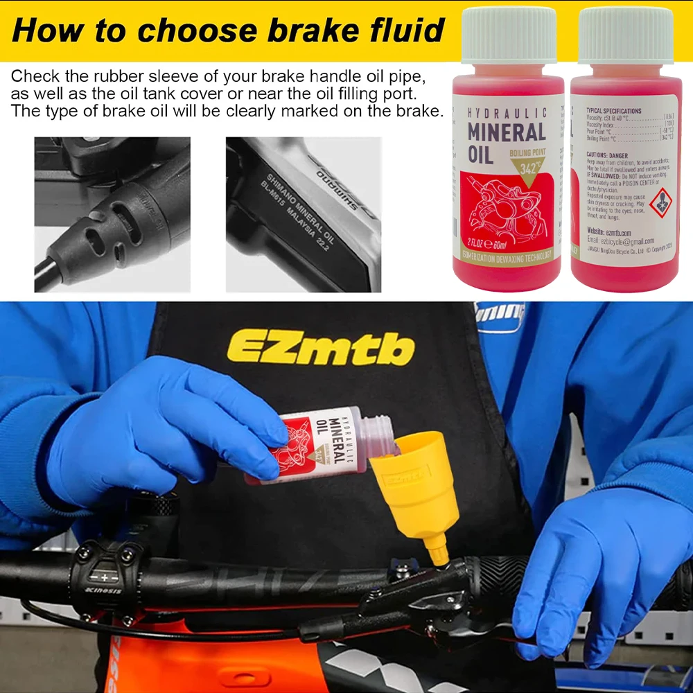 60ML Bicycle Brake Oil Bleed Kit Tools MTB Brake Fluid Change Hydraulic Kits for SHIMANO TEKTRO Avid Series Bike Tools