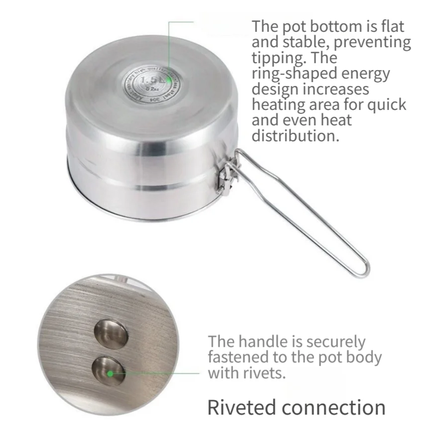 Stainless Steel Outdoor Pot wi - огляд і ціна Camping Cooking Materials