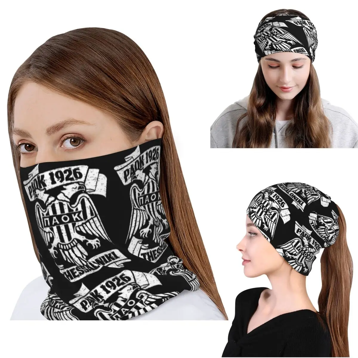 Paok Thessaloniki Ultras Hooligans Bandana, pasamontañas, máscara, bufanda, diadema multiusos, gorro, unisex, para adultos, resistente al viento