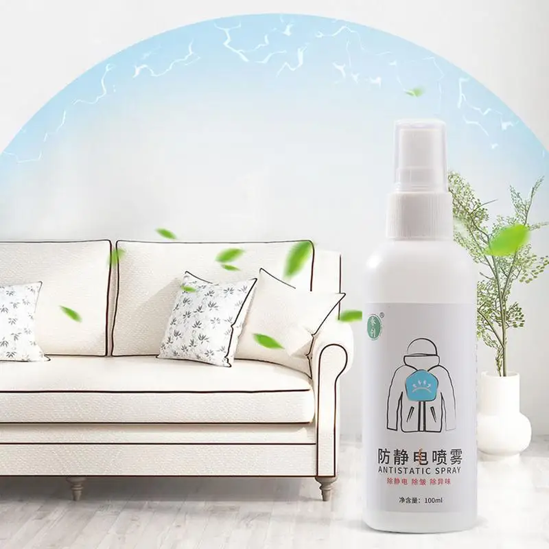 Anti Static Eliminator 100ml Natural Static Cling Remover 100ml Stain-Free Anti-Static Spray Fabric Refresher Spray Travel Size