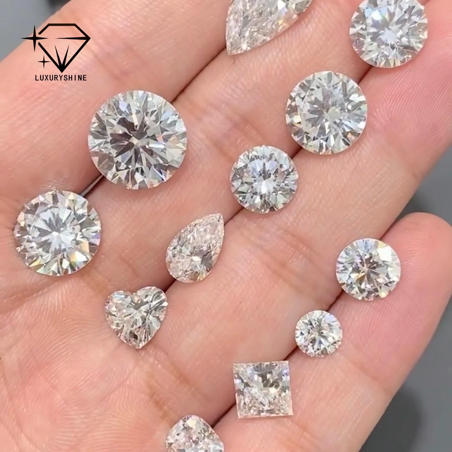 

LuxuryShine VS2 1-15CT D-F Color Lab Grown Diamond Loose Diamonds Heart/Princess/Oval/Round/Cushion/Pear/Asscher custom Jewelry