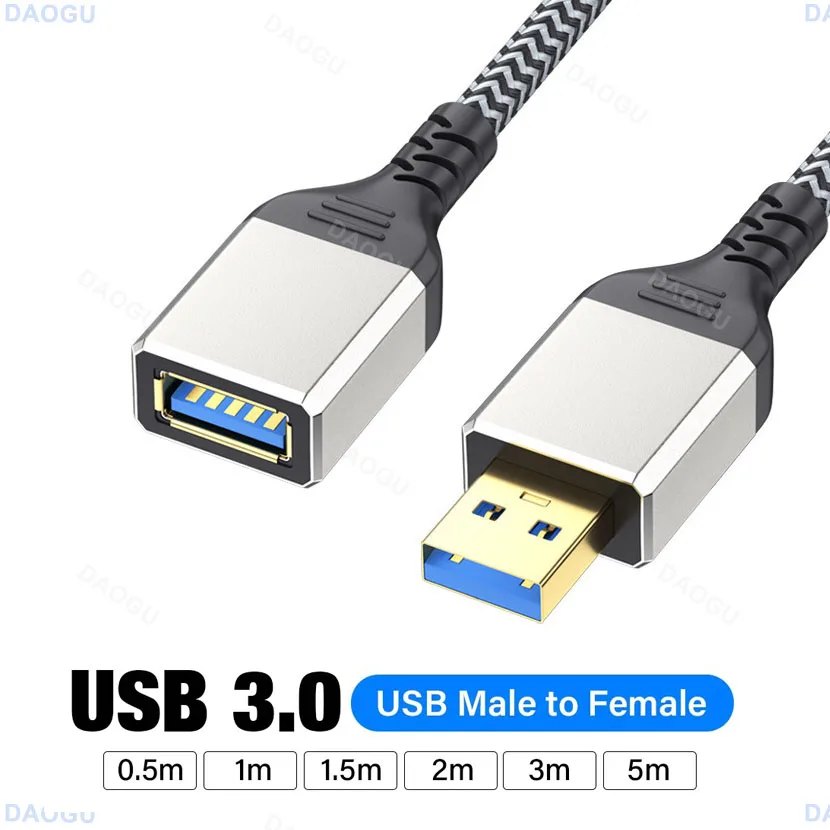 Cable de extensión Usb 5m 3m 2m 1m 5Gbps extensor de alta velocidad Cable de extensión Usb 3 0 para teclado impresora U disco extensor USB3.0