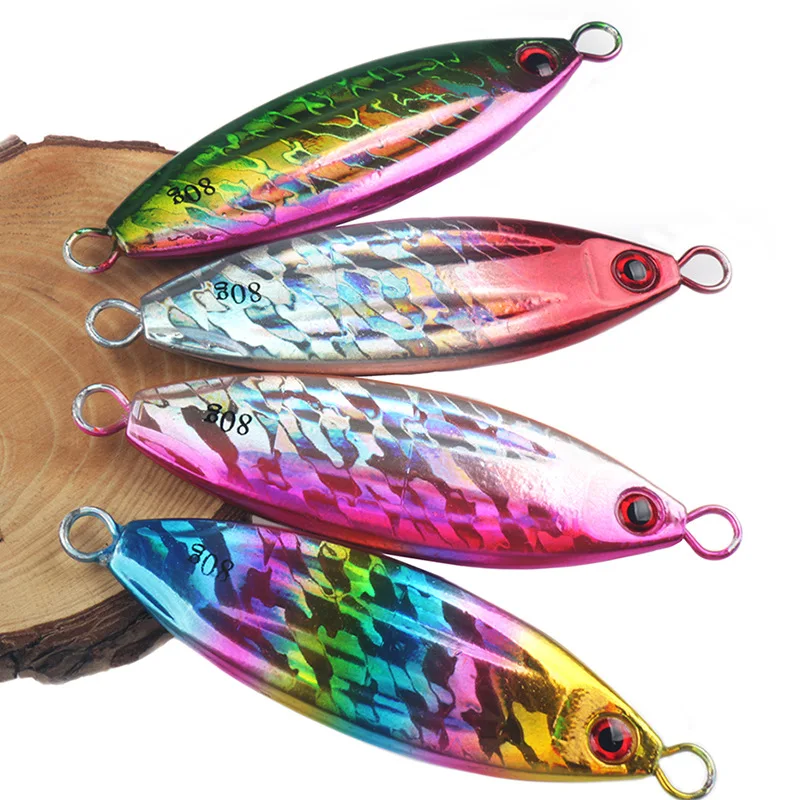 

100g Metal Jig Spoon Lure Artificial Bait Laser Paper Coating 3D Eyes Shore Slow Jigging Hard Bass Cast Jig Lure Fishing Tackle