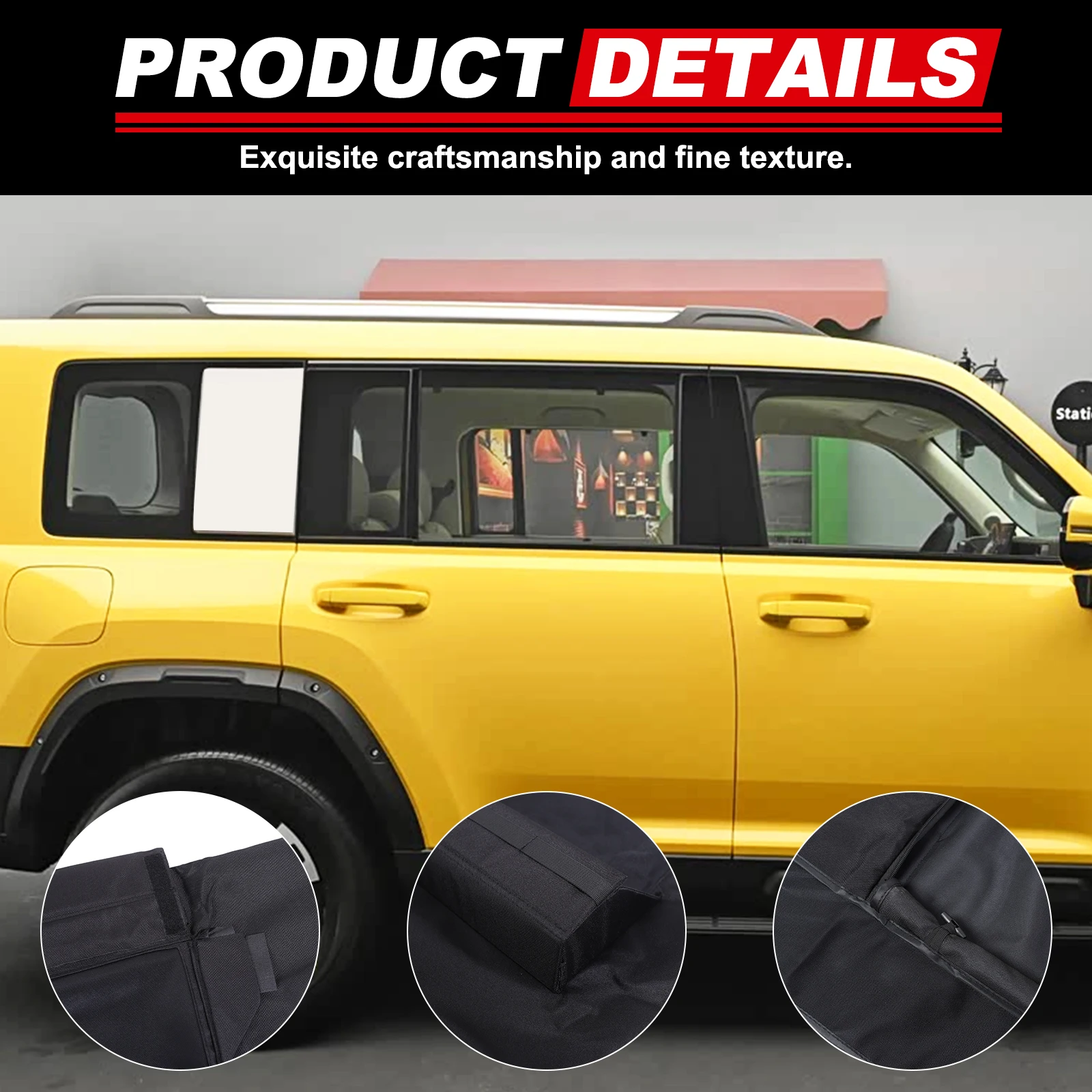 For GWM Haval V7 Plus 2026 Car Rear Door Window Sunshade Net Insect Prevention Net Removable Cover Accessories