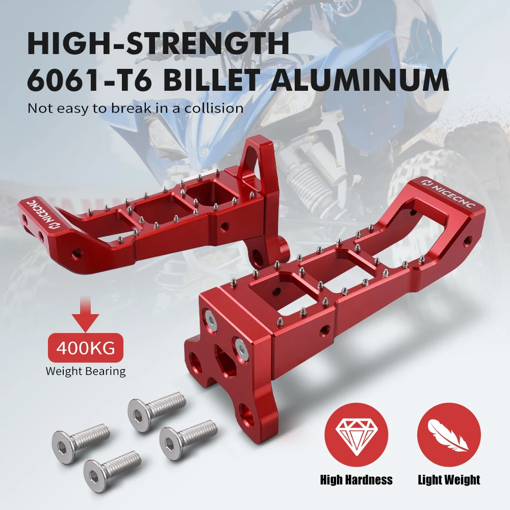 NICECNC ATV For Yamaha YFZ450R Foot Pegs Rest Pedals 450R YFZ 2009-2022 2017 2019 2020 2021 Yamaha YFZ450X 2010 2011