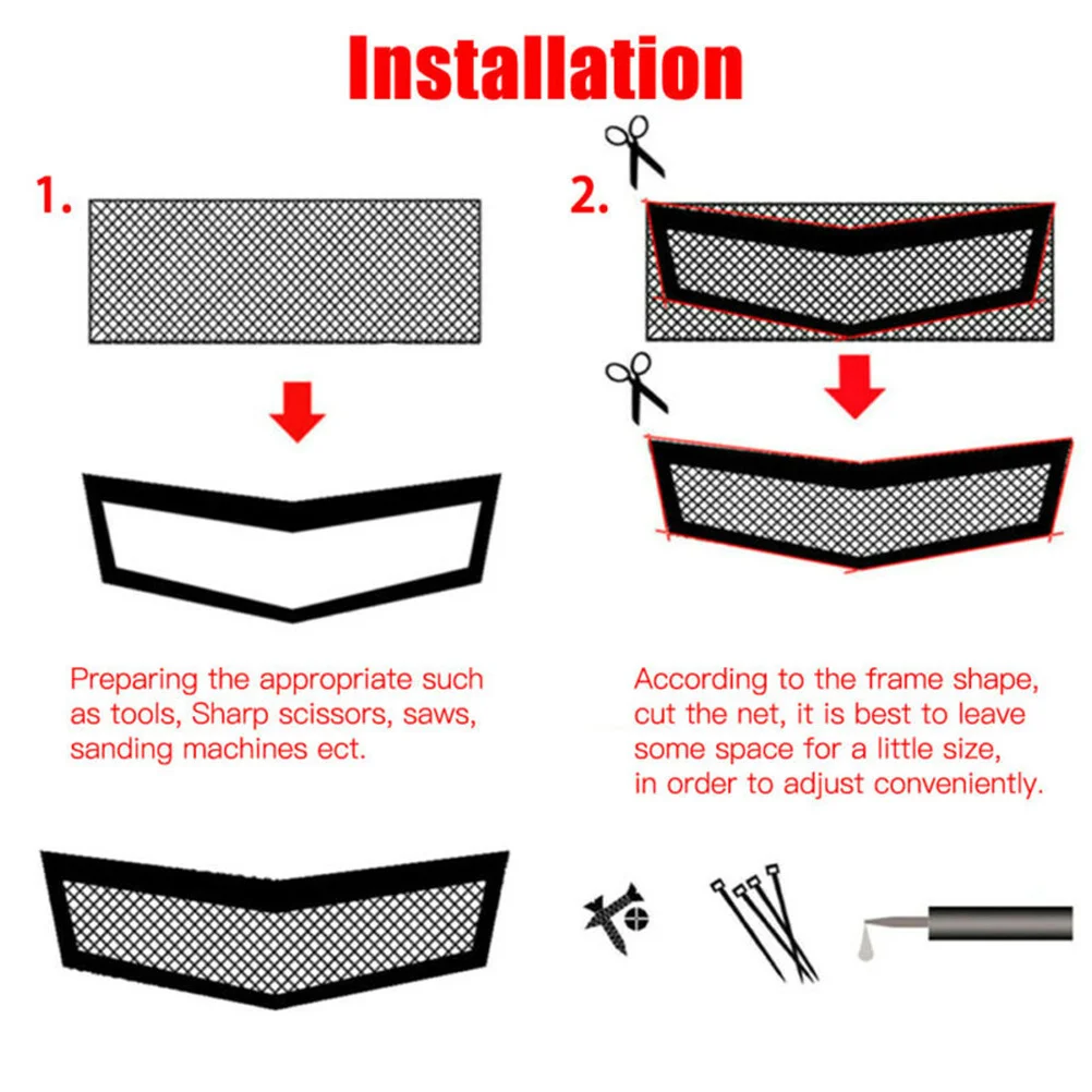 1 Roll Aluminum Alloy Car Front Bumper Grille Guard Universal Car Grill Mesh for Automatic Cuttable Mesh Grid