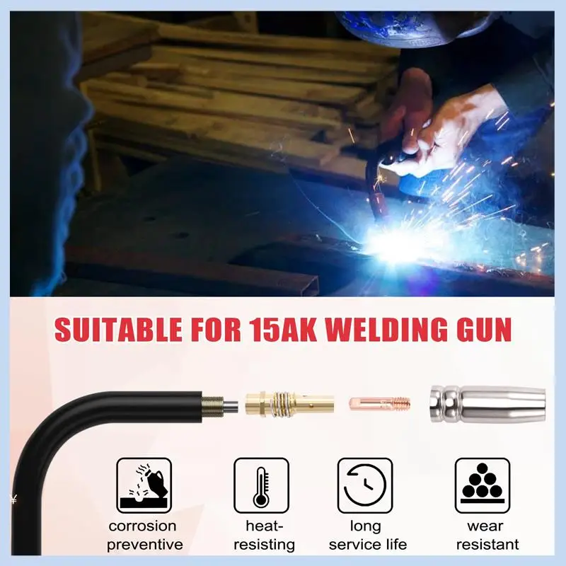 

AS63-14PCS 15AK Welding Torch Accessories Consumables MIG Torch Gas Nozzle Tip Holder Of 15AK MIG