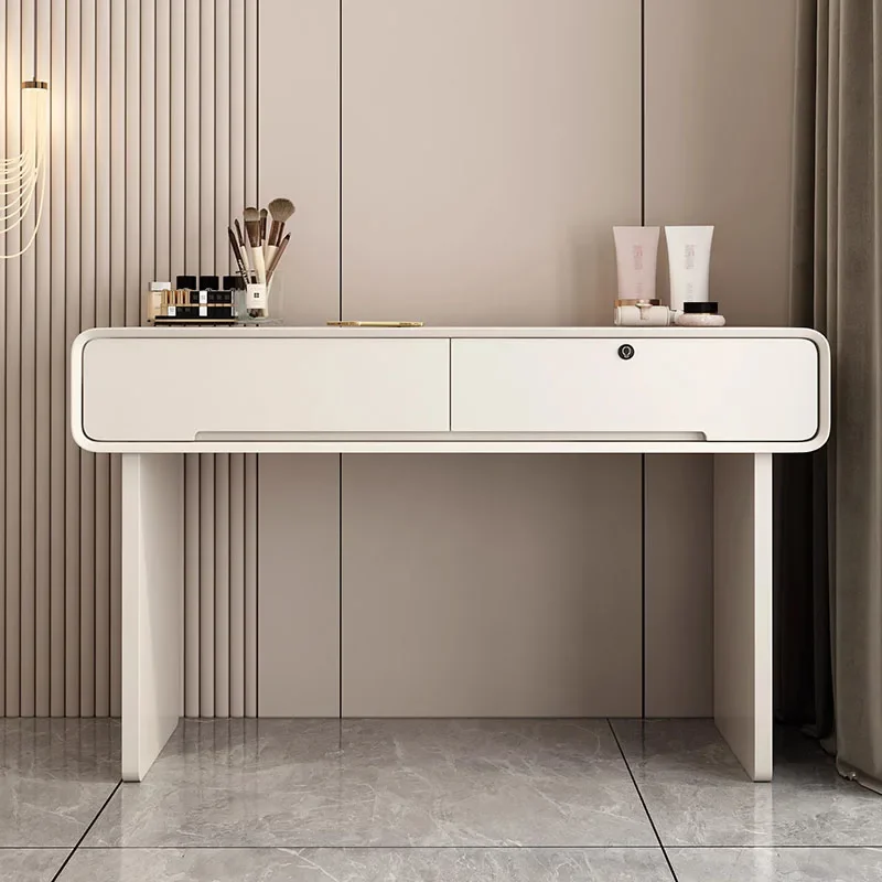 

Bedroom Mirror Dressing Table Makeup Desk White Mobile Vanity Table Console Storage Tocadores Para El Dormitorio Room Furniture