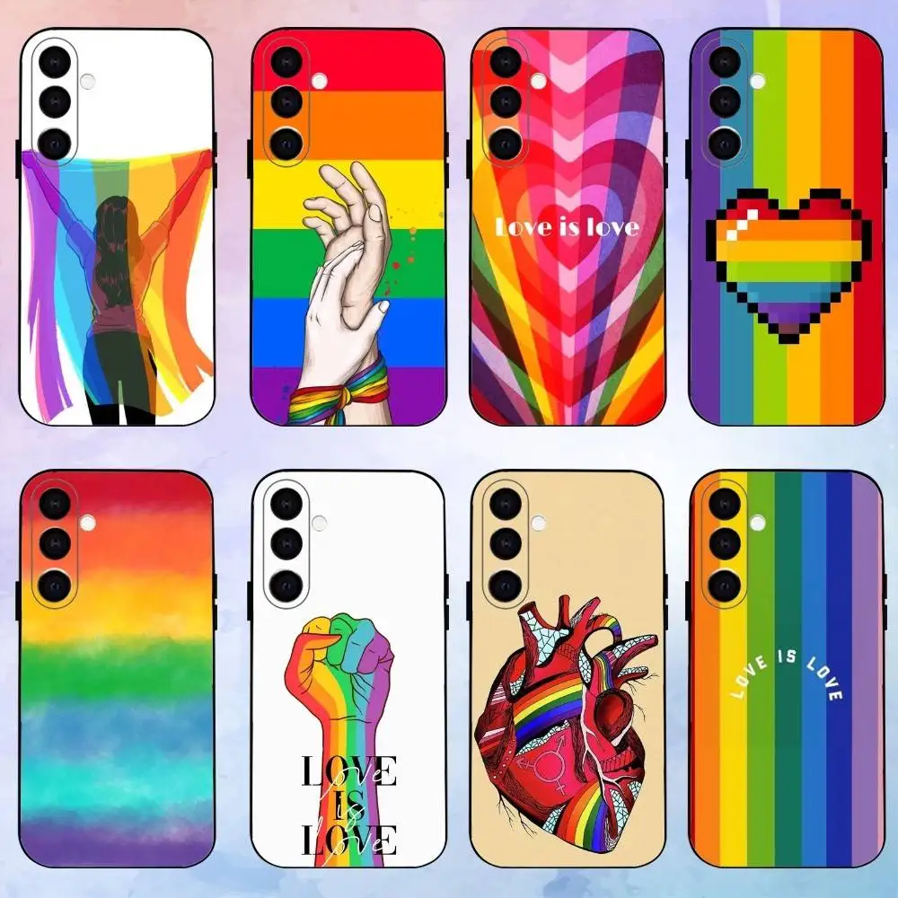 

Love Is Love LGBT Rainbow Phone Case For Samsung Galaxy A73,A72,A71,A70,A53,A52,A51,Others Soft Black Shell