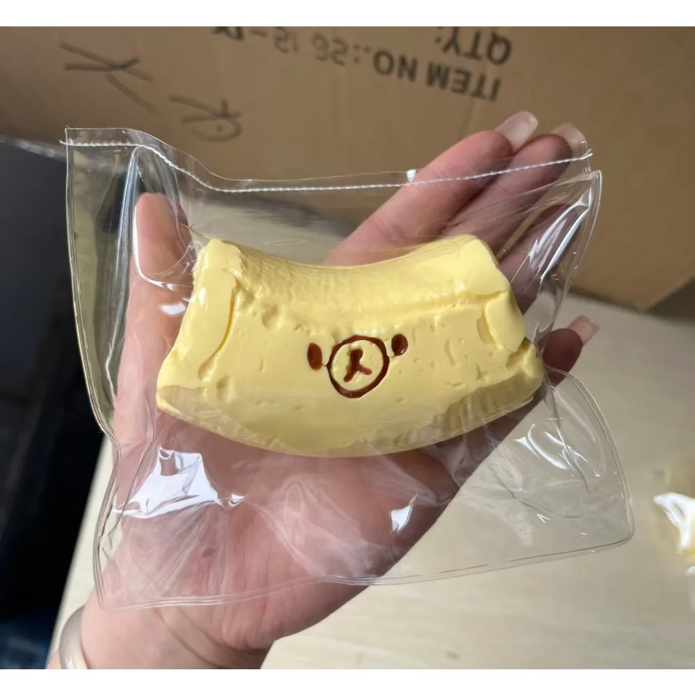 

1Pc handmade Squishy with BUTTER texture-Banana bear shaped to relieve stress- Food grade silicone