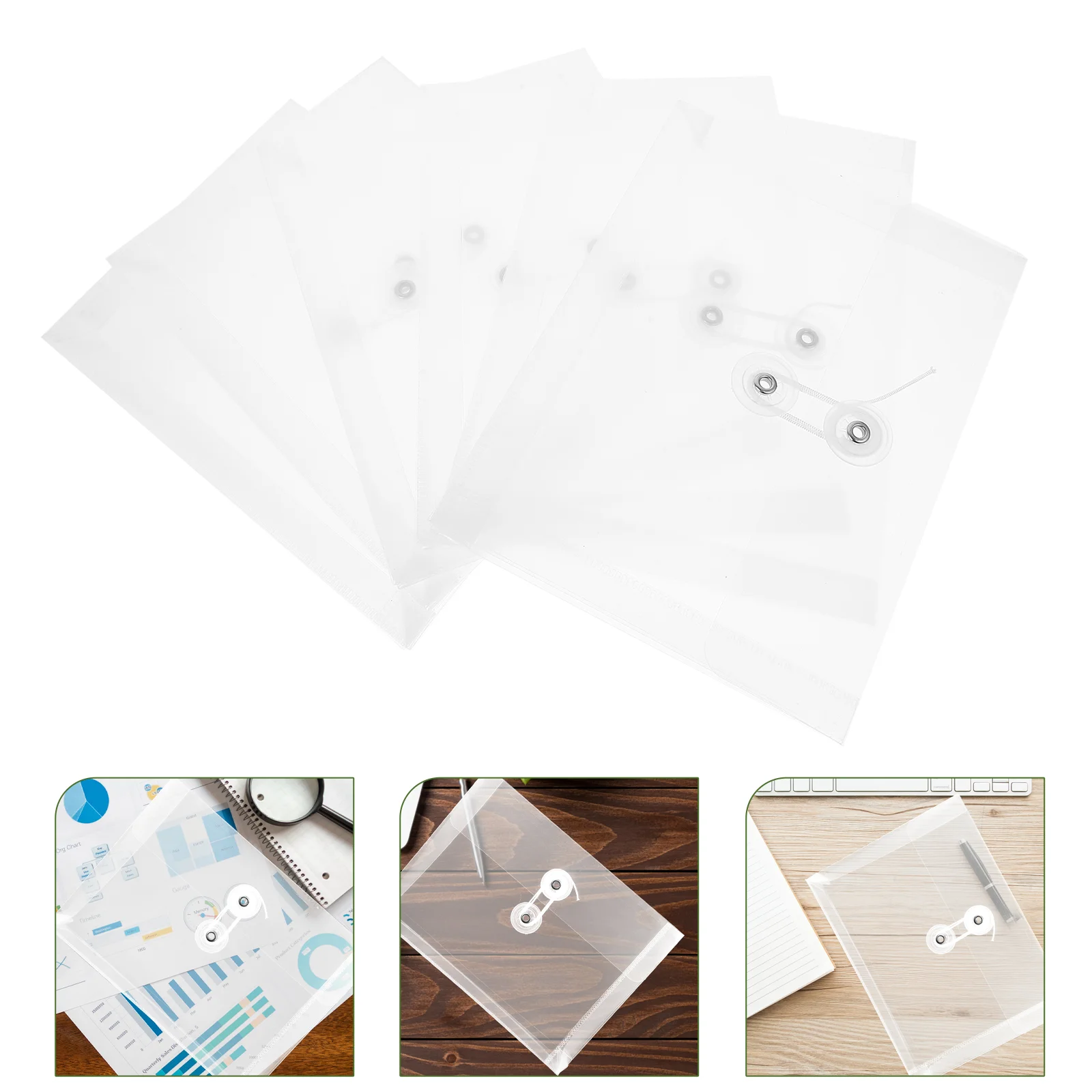 6Pcs File Storage Bags Large File Pockets Practical File Organizers Document Folders School Office Supplies