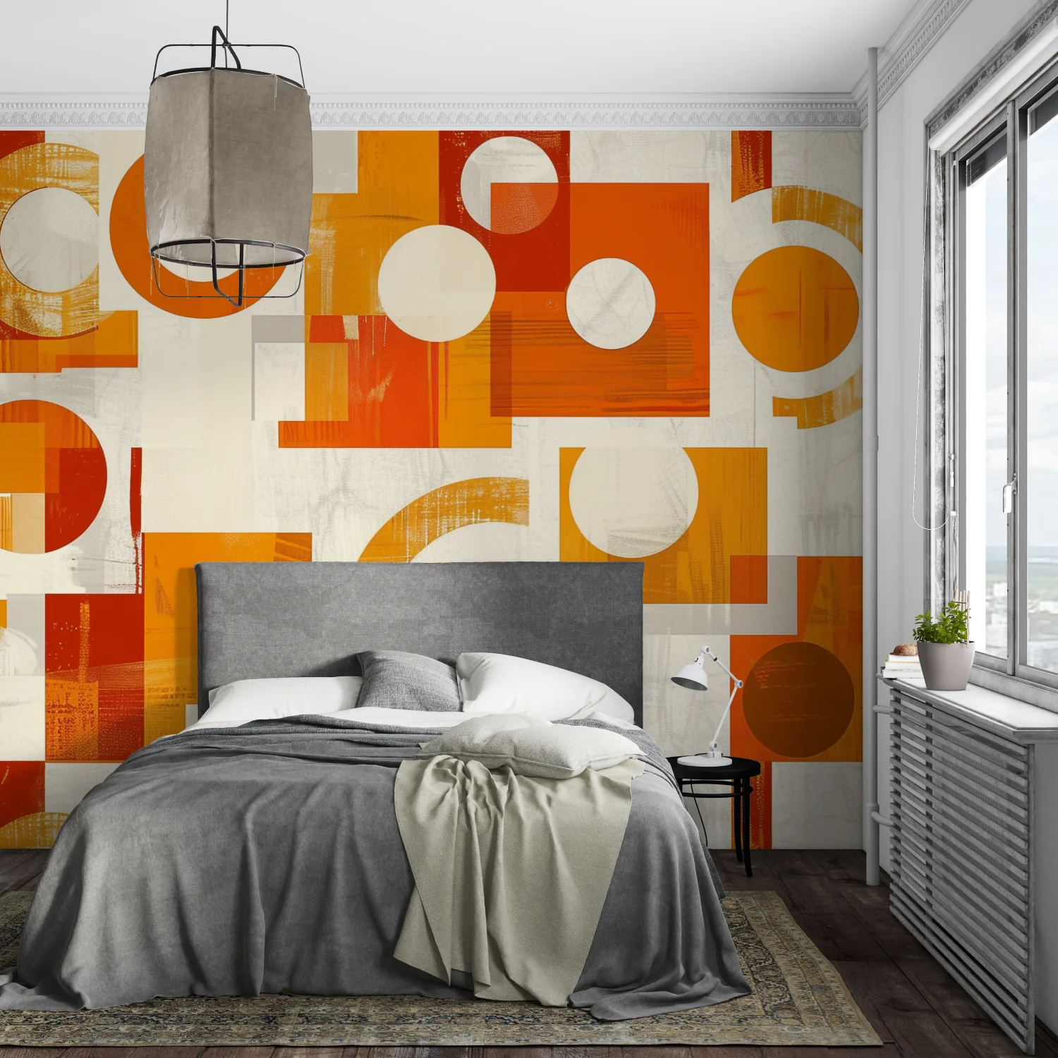 3D Printing Heat Resistant Material - Wallpaper kustom dengan bentuk geometris oranye