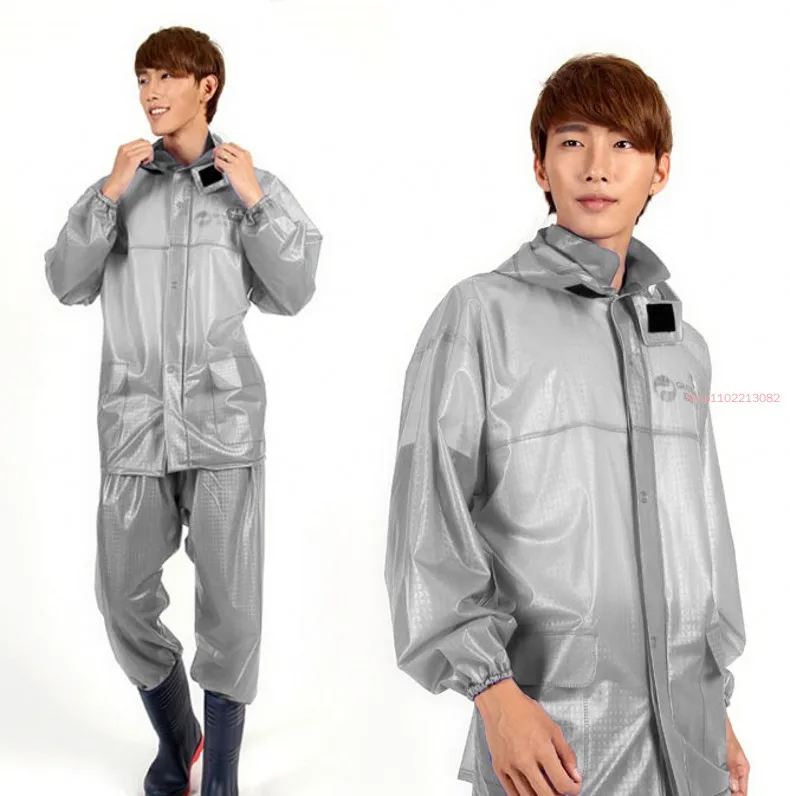 

Plastic Motorcycle Rain Reusable Waterproof Rainwear Suit Adults Impermeable Wet Weather Gear Veste Pluie Raincoat