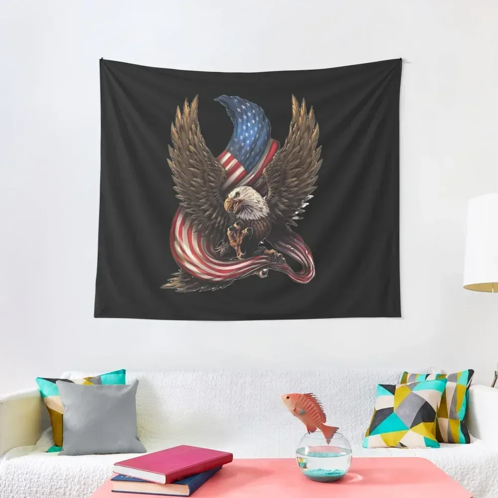 

Freedom USA - American Bald Eagle Tapestry Decorations For Room Outdoor Decor Room Decor Korean Style Tapestry