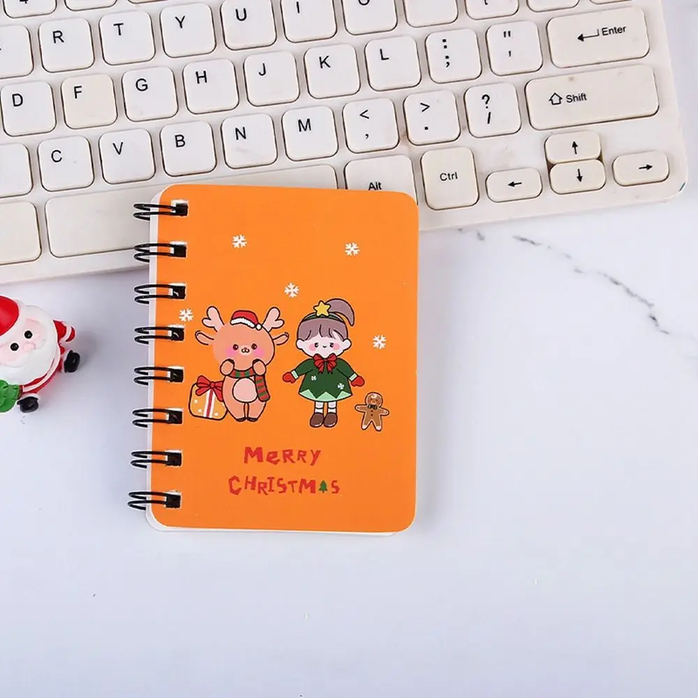 Creative Loose-leaf Christmas Coil Notepad Cute Cartoon Mini Notebook Thickened Side-flip Coil Book Students