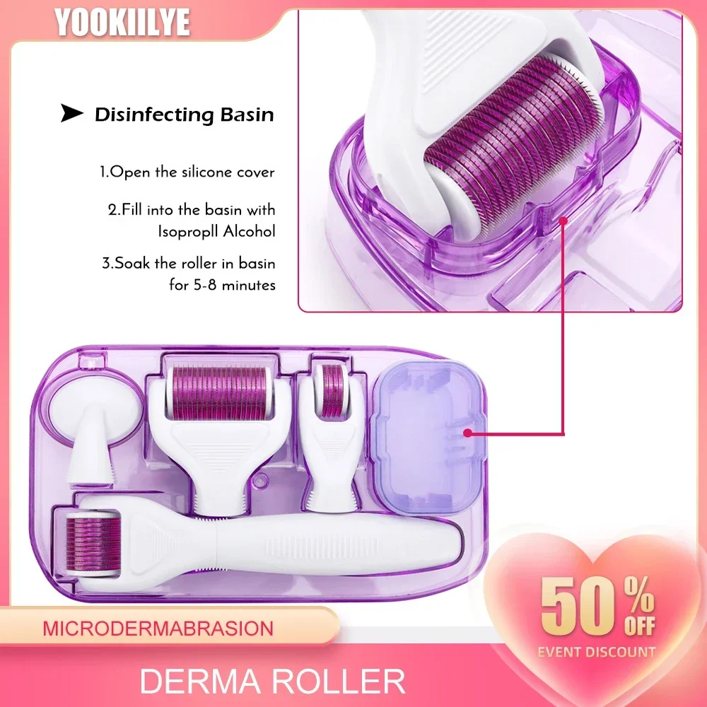 DRS 4/5/6 en 1 Derma Roller Micro Needle Roller Kit Micro Aiguilles Titane Microneedle Mezoroller Machine Soins de la Peau Rajeunissement Traitement