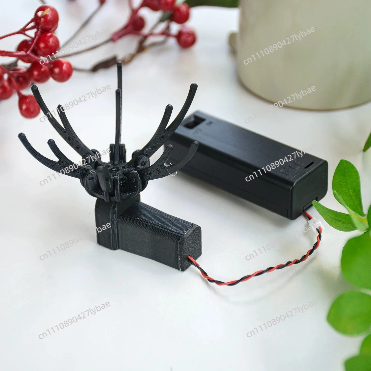 Small Electric Opener DIY Automatic Flowering Mechanical Device Simulates Moving Petals with Battery and Hair Clip