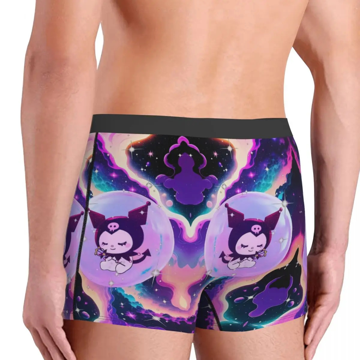 Custom Kuromi Cute Print Underwear Men Breathable Classical Anime Boxer Briefs Shorts Panties Soft Underpants For Male