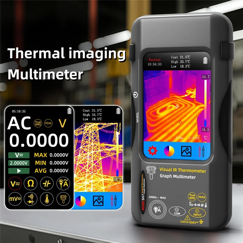AT05-Thermal Imaging Camera Ranging Tester 320× 320 Resolution 25Hz Infrared Thermal Camera Multimeter 15 Thermal Palettes
