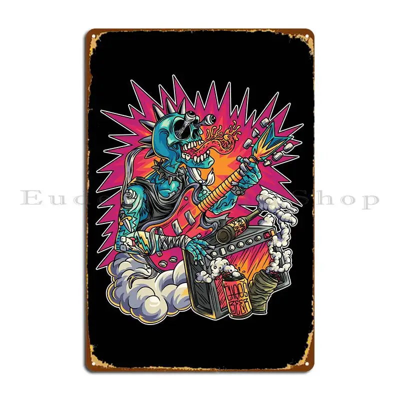 Punk Rocker Illustration Metal Plaque Poster Pub Personalized Garage Decoration Designing Club Tin Sign Poster