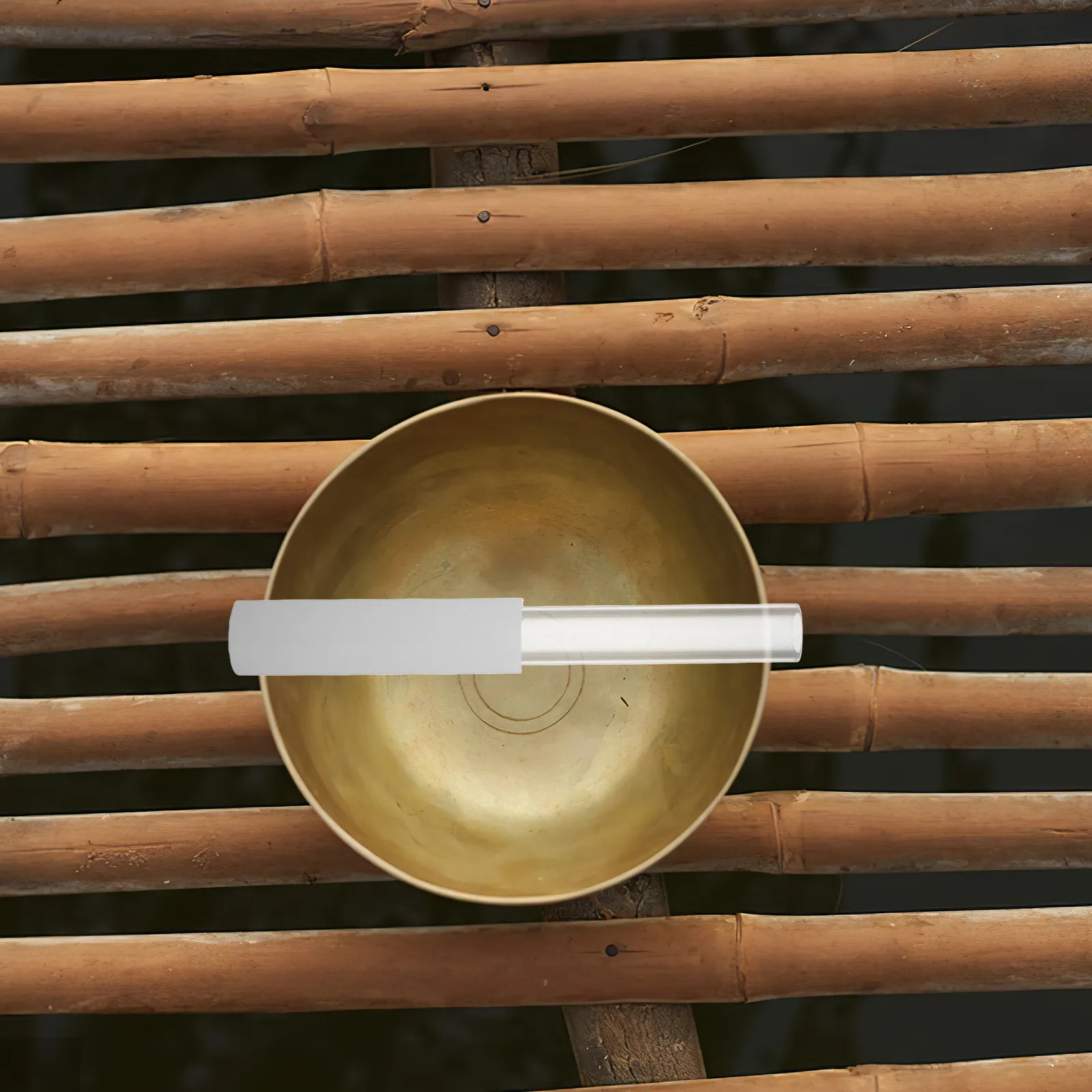 Marteau de percussion en acrylique creux avec embout en caoutchouc pour bols chantants, guérison sonore, méditation, pleine conscience, chant