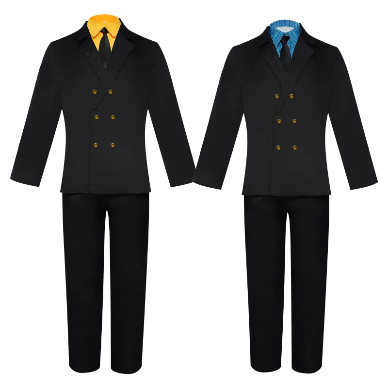 ONE PIECE Sanji cartoon animation suit cos suit yellow shirt Shanghis two-dimensional comic show cosplay costume suit blue