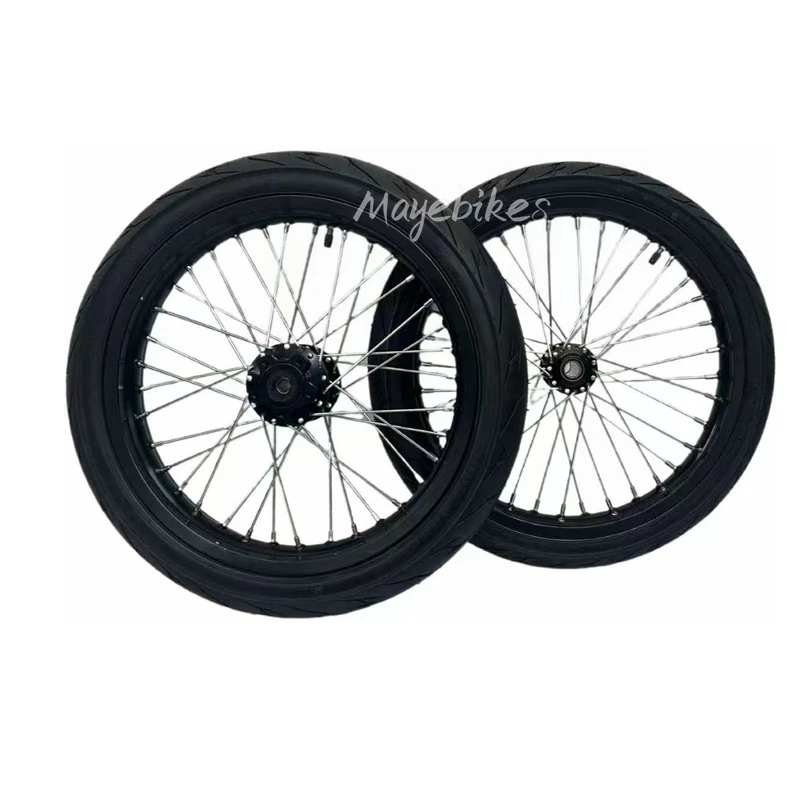 Wheel Set 17inch Supermoto Wheel Electric Dirt Bike Front Rear Rim With Tire For Light Bee X Ebike