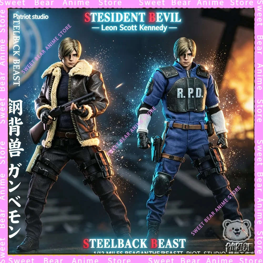 

In Stock Patriot Studio for Leon Scott Kennedy Resident Evil DLC/ 1/12 Action Figure Anime Model Trendy Toys Desktop Doll