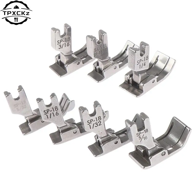 1PC 1/4 1/8 3/8 1/16 3/16 5/16 1/32 Metal Presser Foot SP-18 Industrial Sewing Machine Flat Car Moving Edge Single Needle Flat