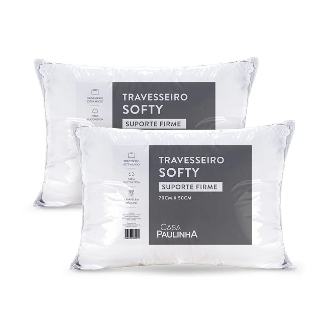 Kit 02 Softy Firme Pillows 70cm x 50cm High Soft and Comfortable-Casa Paulinha