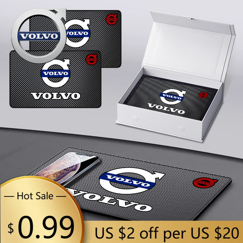 

Колпаки ступиц на приборной панели автомобиля, липкий противоскользящий коврик из ПВХ, авто нескользящий липкий гелевый коврик для Volvo XC90 XC60 C30 T6 C70 XC40 XC70 V70 V50 S8