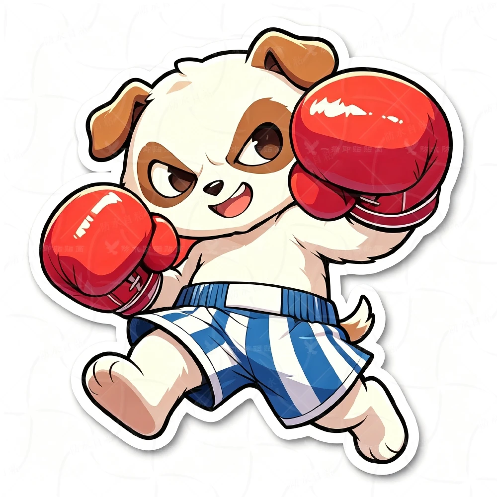 Boxing Wolf self-adhesive wall stickers, room self-adhesive wall paintings, wardrobe, refrigerator decorations