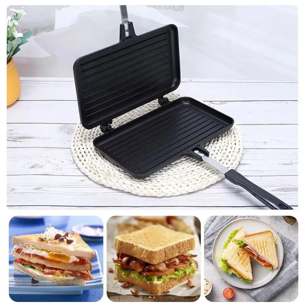 Double-Sided Frying Pan Non-Stick Sandwich Maker Waffle Pancake Snack Griddle Pan Bread Barbecue Plate Kitchen Cooking Tools