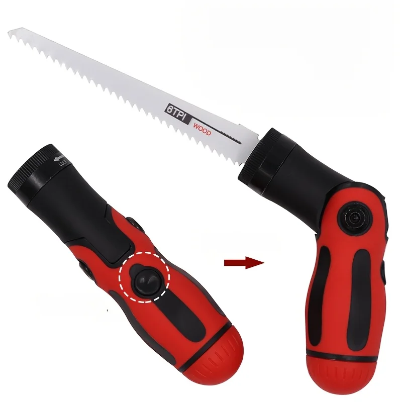 ‌ コンパクトレシプロソー - 木材/金属/PVCカッター - ハックソーブレード付きDIYハンドソー ‌