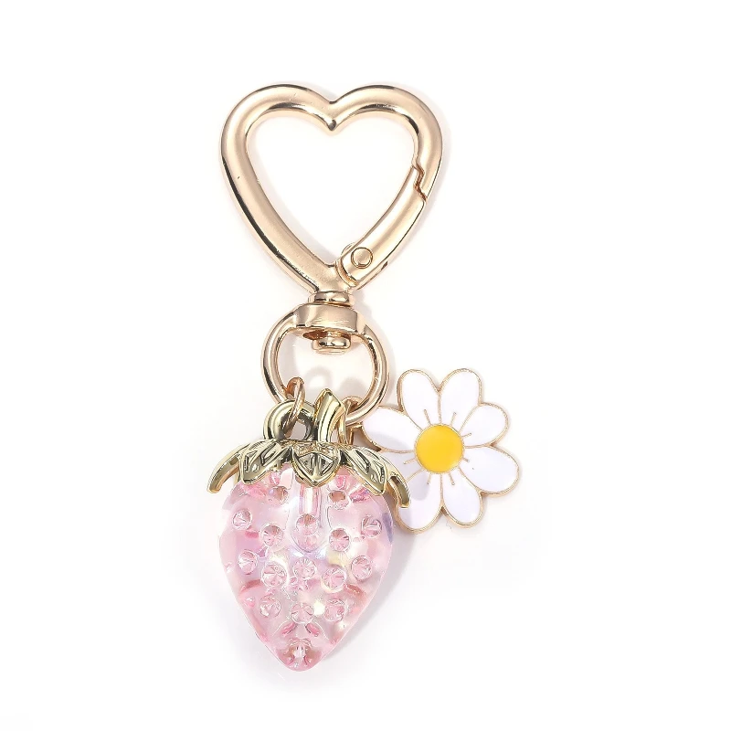 

Cute strawberry keychains alloy keychain party favors supplies items purse bags decor festivals accessories personalized gifts