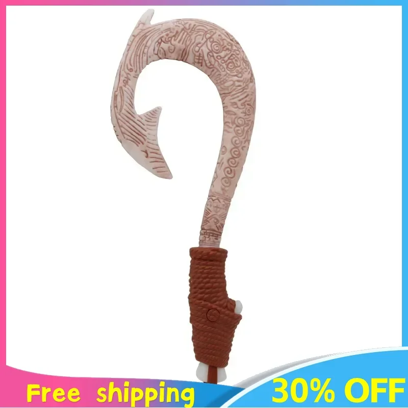 42cm Moana Anime Peripheral Maui Weapon Fishhook Knife Weapon Plastic Model with Lights and Theme Song Birthday Gifts Toys Kids