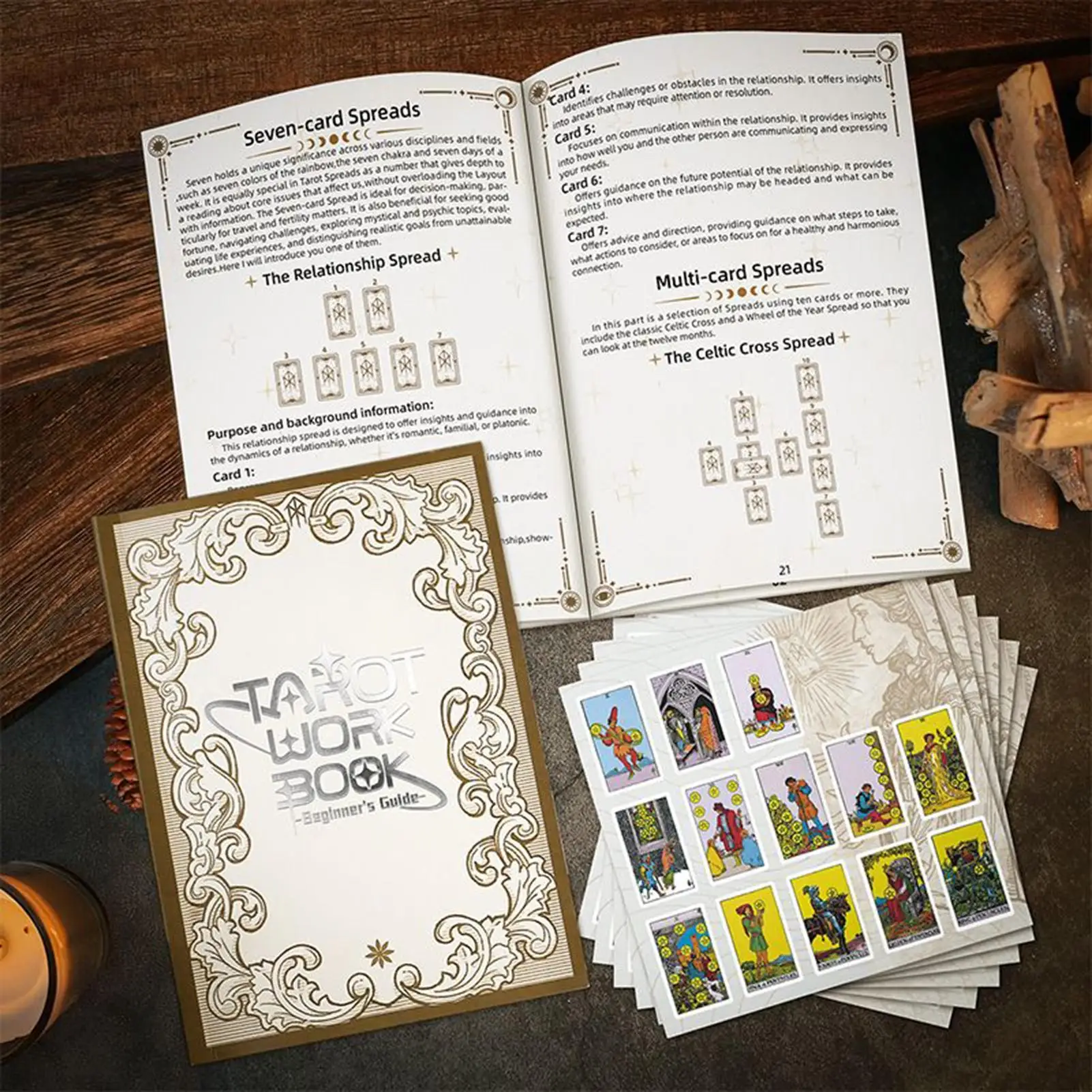 タロットジャーナル ライン入りタロットジャーナリングノートブック ヴィンテージ魔女ワークブック 占星術占いガイダンス瞑想儀式エネルギー用