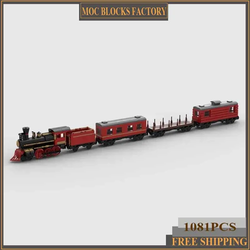 Moc อาคารอิฐที่มีชื่อเสียงเมืองรถ Far West รถไฟเทคโนโลยี Modular Blocks ของขวัญของเล่นคริสต์มาส DIY ชุดประกอบ