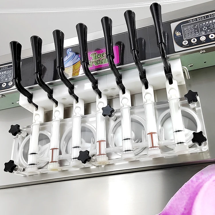 Floor Over Night Keep Fresh Free Wash 7 Flavors Serve Ice Cream Machine Soft Automatic Ice Cream Machine