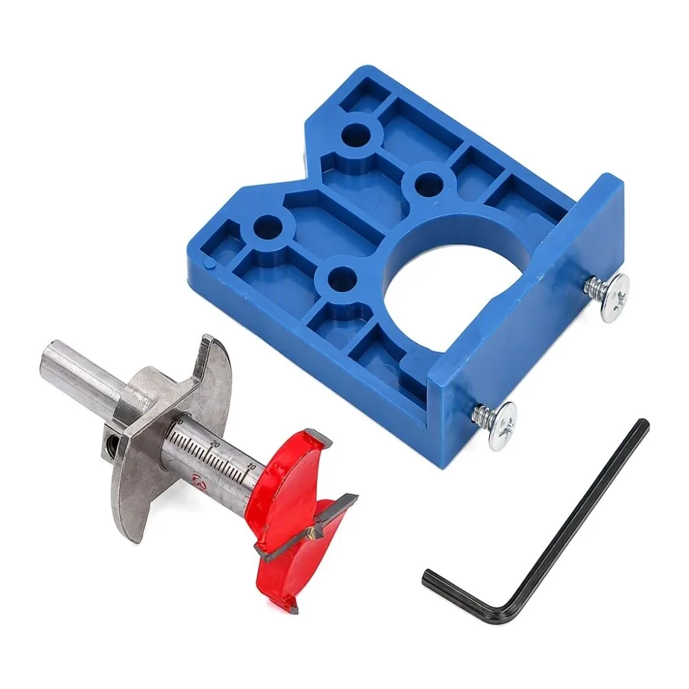 35mm Diameter Hinge Hole Opener Woodworking Cutting Template Drill Guide Set Hinge Drilling Jig Boring Jig Locator