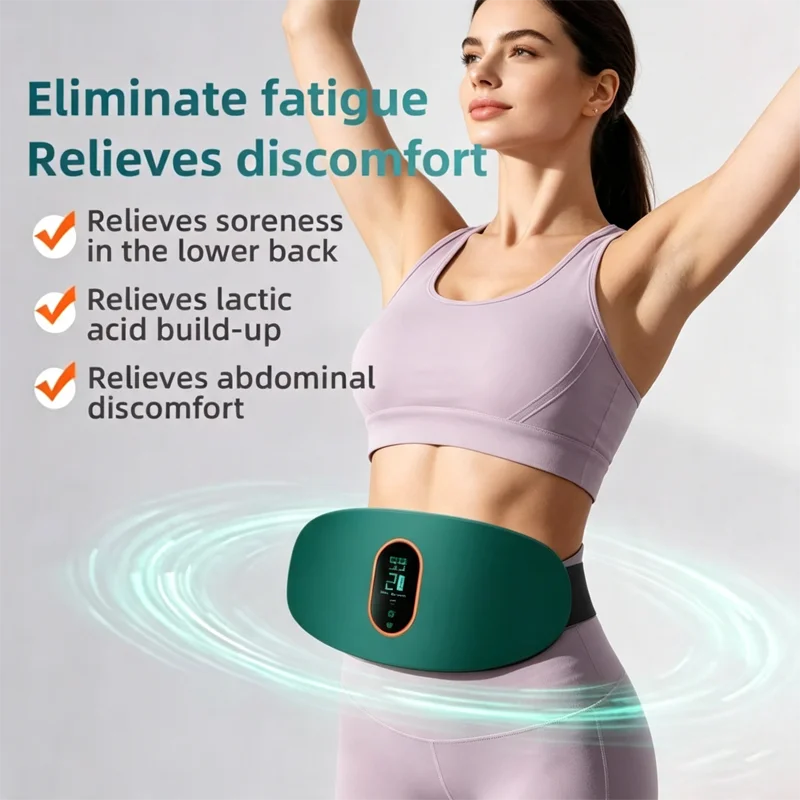 2026 New EMS Waist Abdominal Massage Belt Heating & Vibrating Slimming Fat Burner for Body Shaping Belly Back Leg Muscle Relief