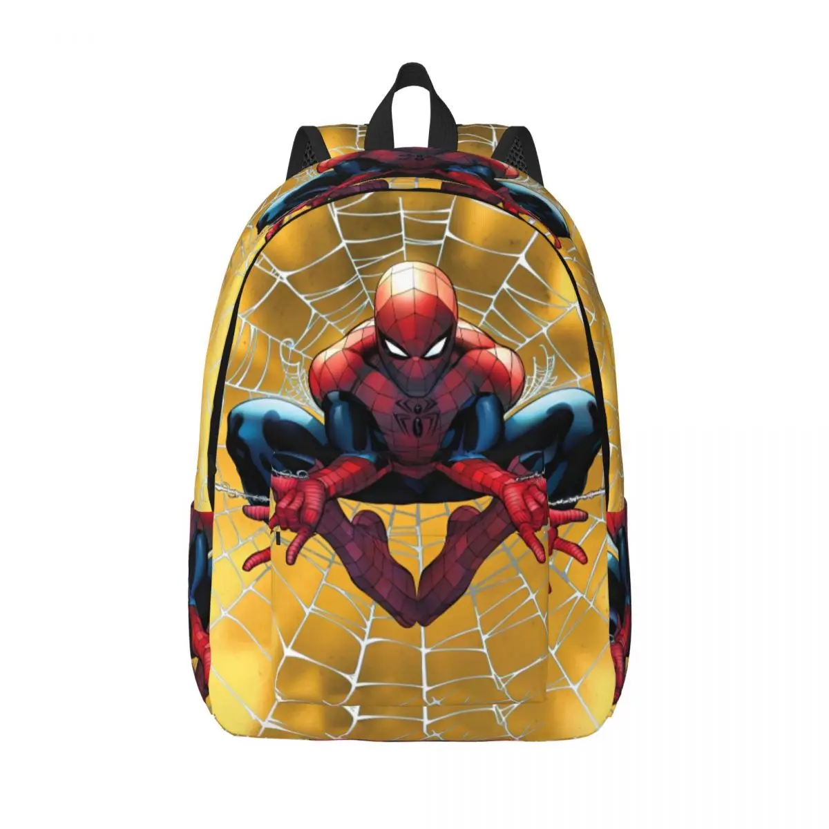 Spider Man Sitting In A Web Poster Backpack Sport Backpacks Women Men Aesthetic School Bags Designer Print Rucksack