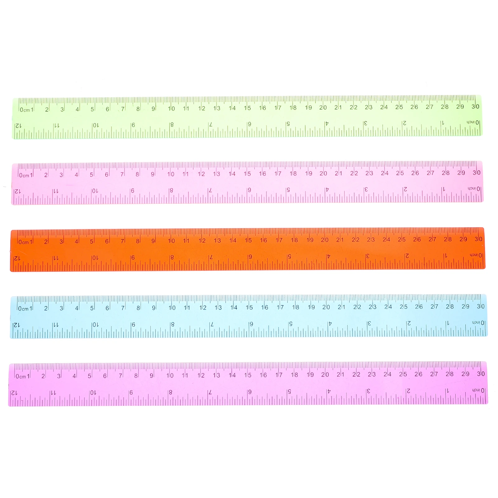

5 Pcs Colored Soft Ruler 30cm x 2 8cm Creative Plastic Straight Rulers for Students Reusable Drawing Multifunction Portable