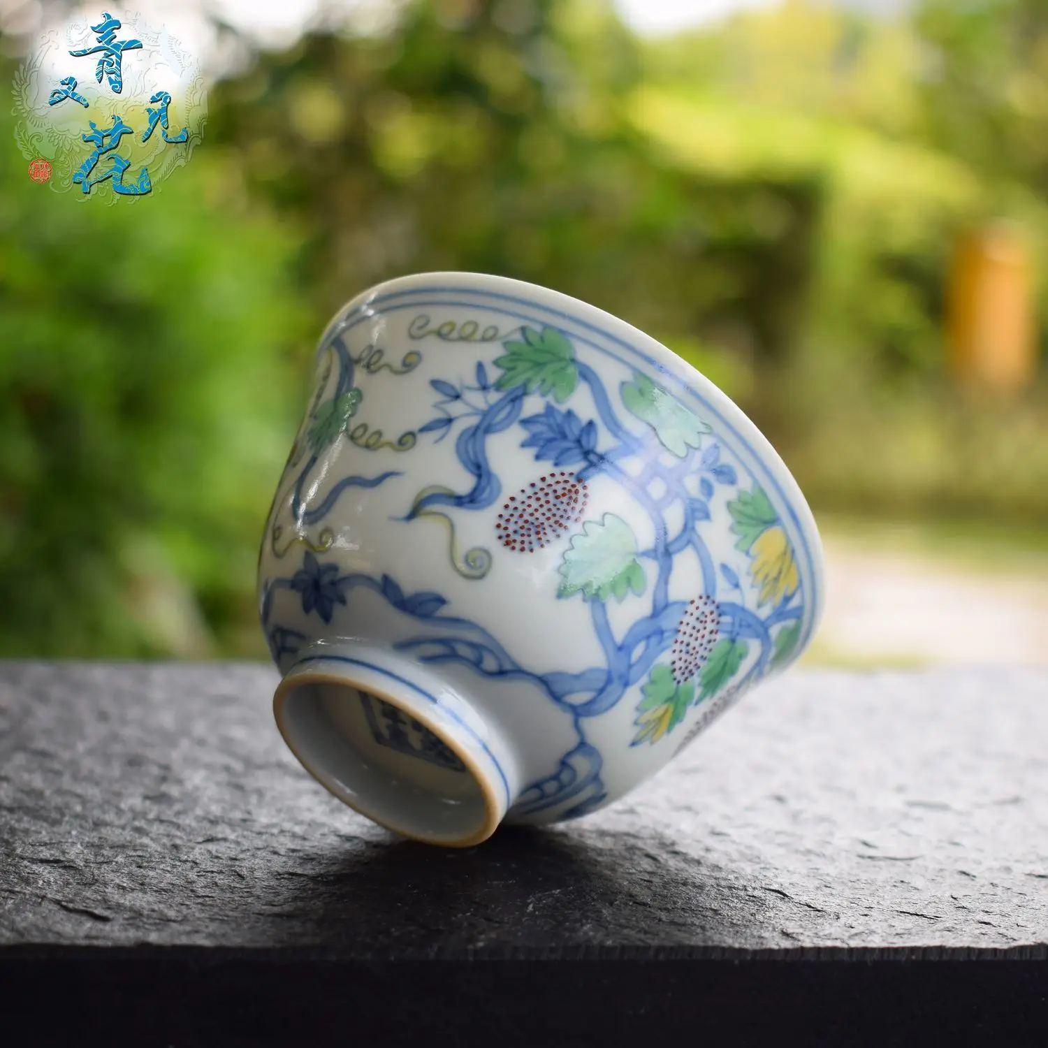 Jingdezhen Hand-Painted Blue And White Chenghua Doucai Porcelain With Grape Pattern High-End Personal Cup Antique-Style Tea