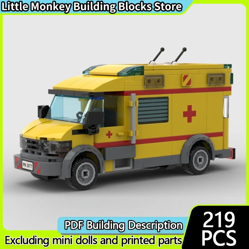 Urban Rescue Vehicles Model MOC Building Bricks City Ambulance Modular Technology Children Holiday Gifts Assemble Toys Suit