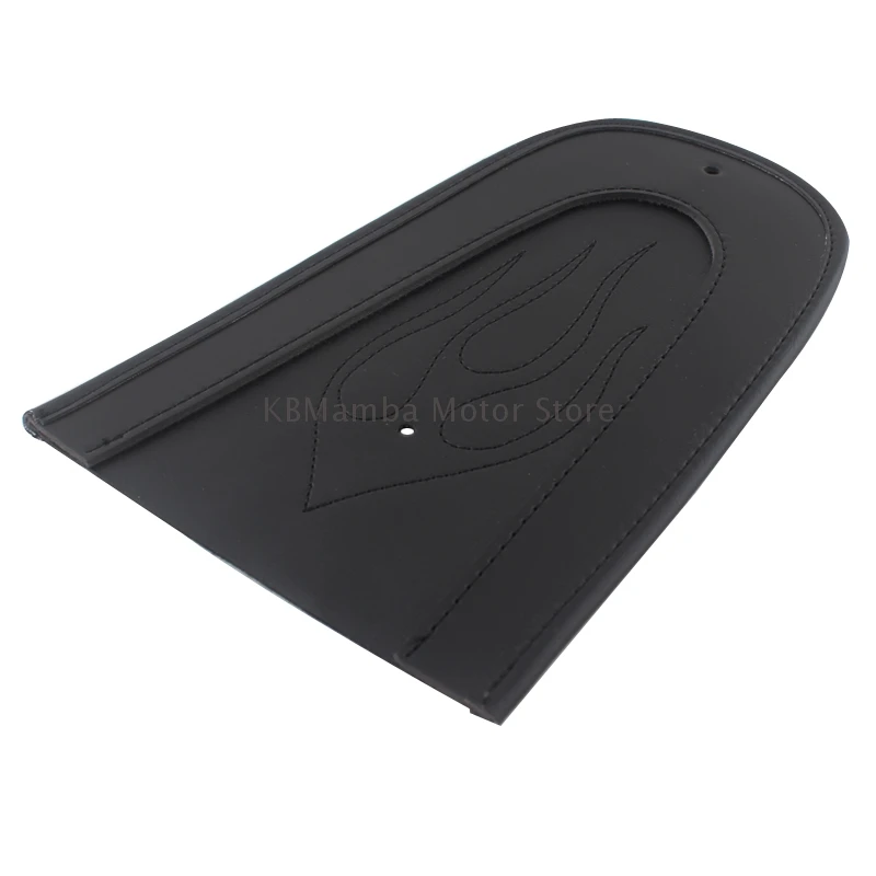 Black PU Leather Motorcycle Parts Rear Fender Flame Stitch Bib Cover Pad For Harley Sportsters 883 200 XL883 XL1200 2004-2016