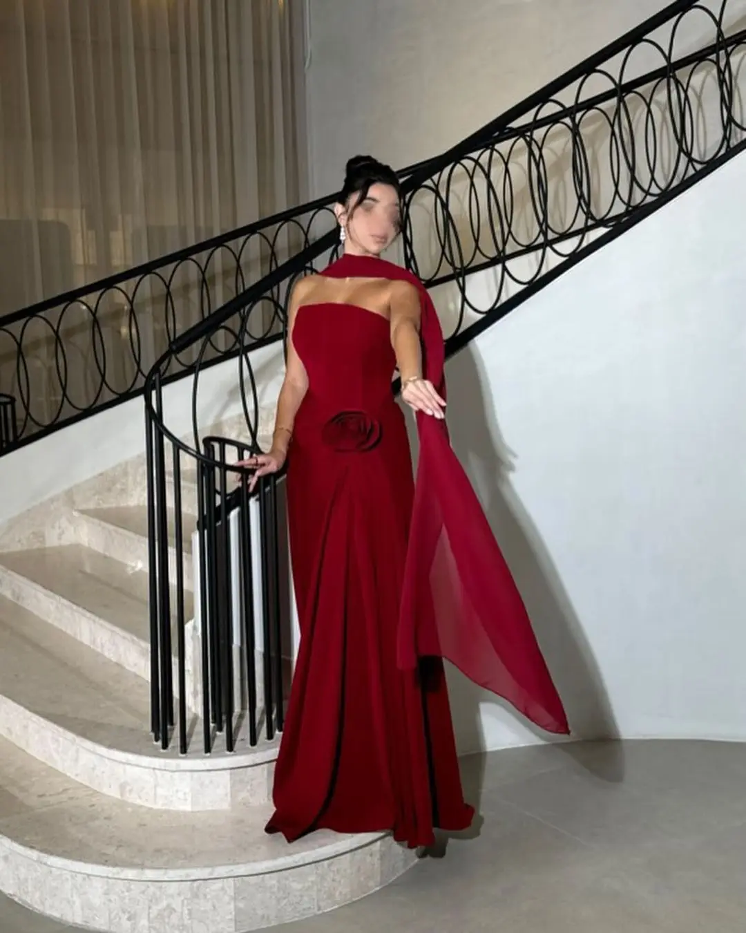 

Customized Sleeveless Prom Dresses Strapless Floor Length Formal Occasion Dresses Flowers Evening Dresses