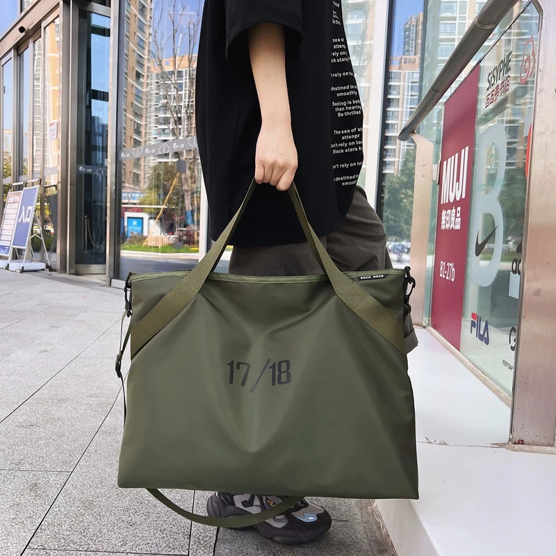 Tiptoegirls Anti-tear Nylon Large Totes Bag for Women Simple Leisure Shoulder Bag Solid Black Green Lady Messenger Bag Handbags