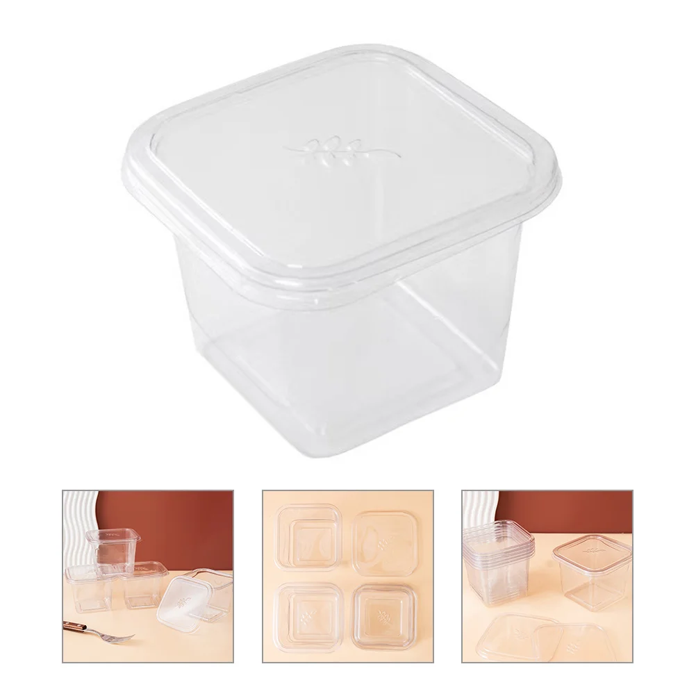 

50 Pcs Cake Box Dessert Containers Slice Boxes Storage Dome Clear Plastic Candy Party Favors Small with Lids Cupcake